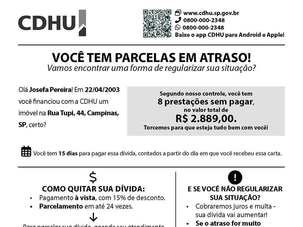 Notificação CDHU